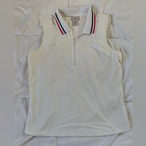 Tommy Bahama Active White Sleeveless Golf/Tennis Polo Shirt
